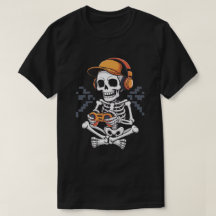 Retro Skeleton Gamer met Headset en Controller