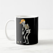 Retro Skeleton Golf Halloween Golfer Golf Player F Koffiemok (Links)