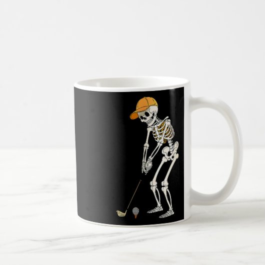 Retro Skeleton Golf Halloween Golfer Golf Player F Koffiemok (Rechts)