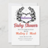 Retro Skeleton Halloween Baby shower Party Kaart (Voorkant)