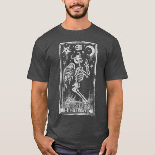 Retro Skeleton Kneeling Sinner Tarot Card WICC T-shirt