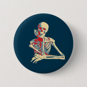 Retro Skeleton Ronde Button 5,7 Cm