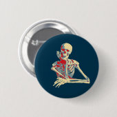 Retro Skeleton Ronde Button 5,7 Cm (Voorkant /achterkant)