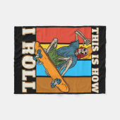 Retro Skeleton Skateboarding Shirt For Skaters Ska Fleece Deken (Voorkant (Horizontaal))