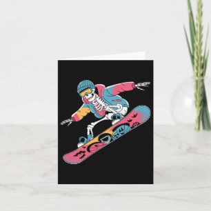 Retro Skeleton Snowboarden voor Extreme Sports Lov Kaart