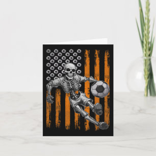 Retro Skeleton Spelen Voetbal Amerikaanse vlag Hal Kaart