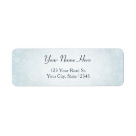 Retro Sketch, bevroren Snowflakes op ijsblauw Etiket