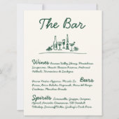 Retro Sketch Hand-Drawn Bar Trouwtafel Teken Kaart (Voorkant)