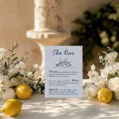 Retro Sketch Hand-Drawn Bar Trouwtafel Teken Kaart