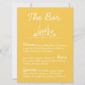 Retro Sketch Hand-Drawn Bar Trouwtafel Teken Kaart (Voorkant)