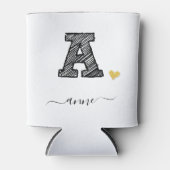 Retro Sketch Monogram Letter A, Koelbox Blikjeskoeler (Voorkant)