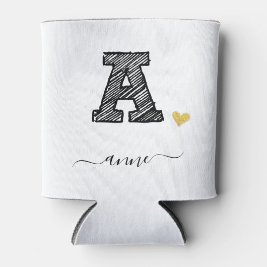 Retro Sketch Monogram Letter A, Koelbox Blikjeskoeler (Voorkant)