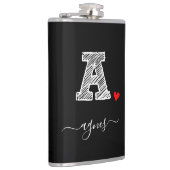 Retro Sketch Monogram Letter A, Kolf Heupfles (Rechts)