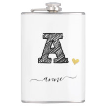 Retro Sketch Monogram Letter A, Kolf