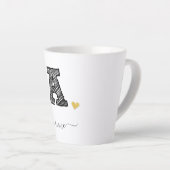 Retro Sketch Monogram Letter A, Latte Mok (Rechterhoek)