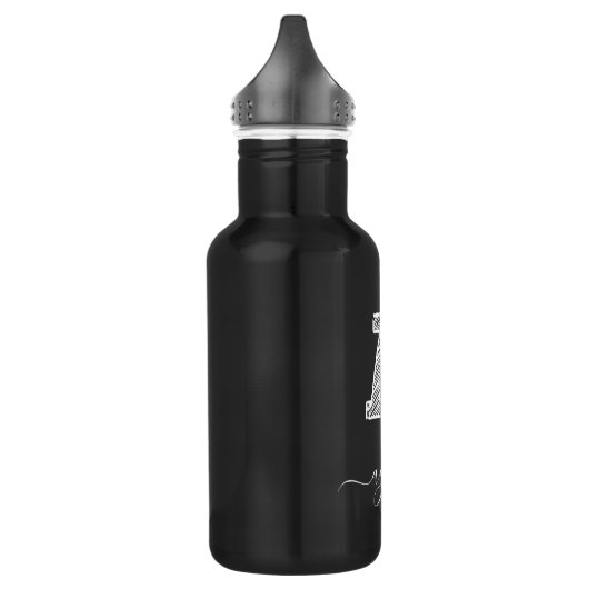 Retro Sketch Monogram Letter A, Waterflesje Waterfles (Links)