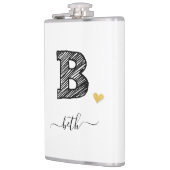 Retro Sketch Monogram Letter B, kolf Heupfles (Links)