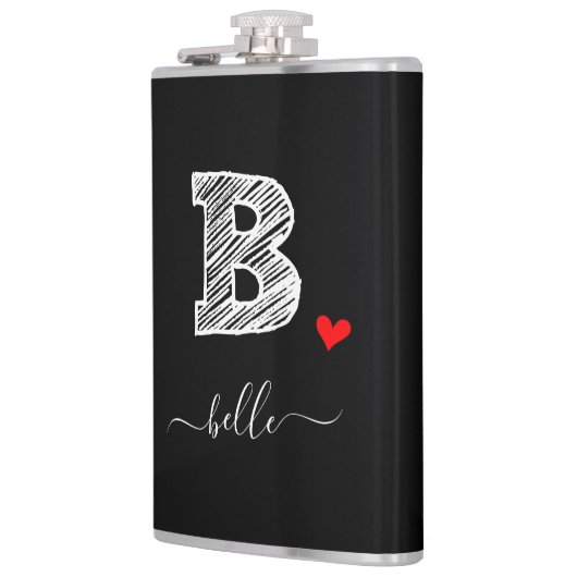 Retro Sketch Monogram Letter B, kolf Heupfles (Links)