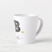 Retro Sketch Monogram Letter B, Latte Mok (Rechterhoek)