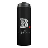 Retro Sketch Monogram Letter B, Thermal Tumbler Thermosbeker (Voorkant)