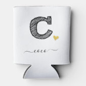 Retro Sketch Monogram Letter C, Koelbox Blikjeskoeler (Voorkant)