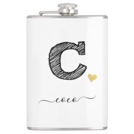 Retro Sketch Monogram Letter C, Kolf Heupfles