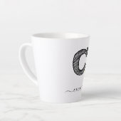 Retro Sketch Monogram Letter C, Latte Mok (Linkerhoek)