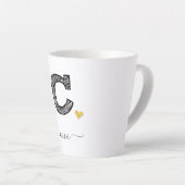 Retro Sketch Monogram Letter C, Latte Mok (Rechterhoek)