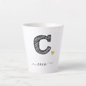 Retro Sketch Monogram Letter C, Latte Mok (Voorkant)