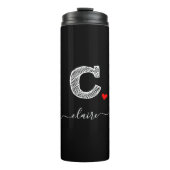 Retro Sketch Monogram Letter C, Thermal Tumbler Thermosbeker (Voorkant)