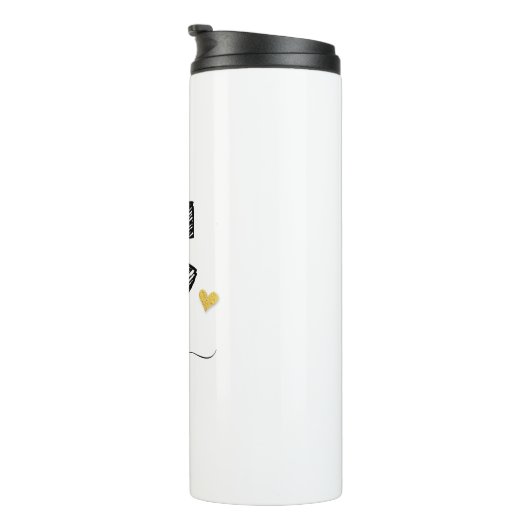 Retro Sketch Monogram Letter C, Thermal Tumbler Thermosbeker (Geroteerd rechts)