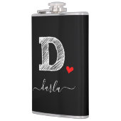 Retro Sketch Monogram Letter D, kolf Heupfles (Links)