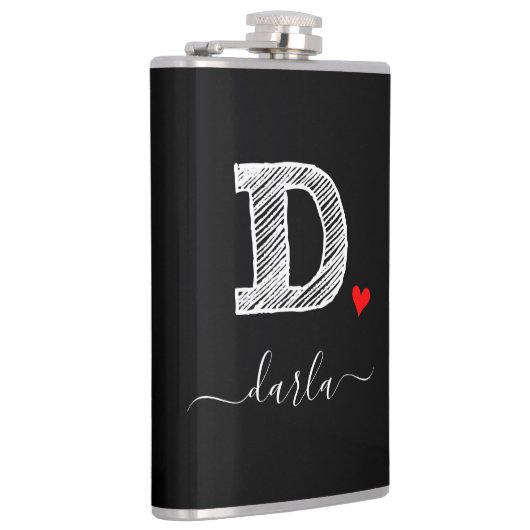 Retro Sketch Monogram Letter D, kolf Heupfles (Rechts)