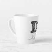 Retro Sketch Monogram Letter D, Latte Mok (Linkerhoek)