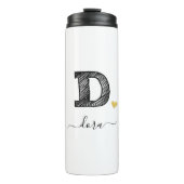Retro Sketch Monogram Letter D, Thermal Tumbler Thermosbeker (Voorkant)