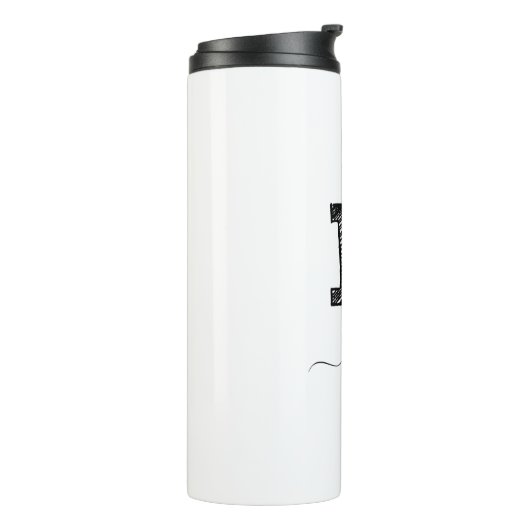 Retro Sketch Monogram Letter D, Thermal Tumbler Thermosbeker (Gedraaid links)