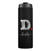 Retro Sketch Monogram Letter D, Thermal Tumbler Thermosbeker (Voorkant)