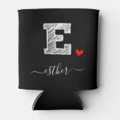 Retro Sketch Monogram Letter E, Koelbox Blikjeskoeler (Voorkant)