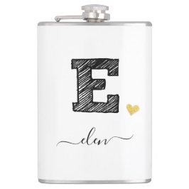 Retro Sketch Monogram Letter E, Kolf Heupfles