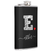 Retro Sketch Monogram Letter E, Kolf Heupfles (Rechts)