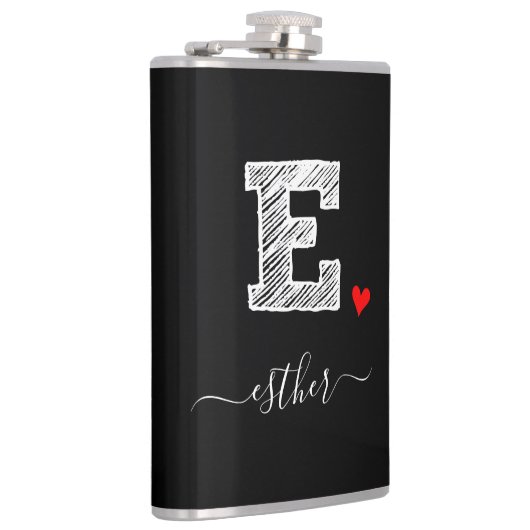 Retro Sketch Monogram Letter E, Kolf Heupfles (Rechts)