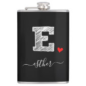 Retro Sketch Monogram Letter E, Kolf Heupfles (Voorkant)