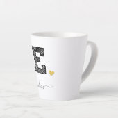Retro Sketch Monogram Letter E, Latte Mok (Rechterhoek)