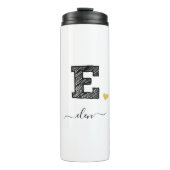 Retro Sketch Monogram Letter E, Thermal Tumbler Thermosbeker (Voorkant)