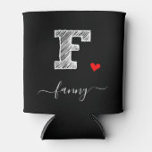 Retro Sketch Monogram Letter F, Koelbox Blikjeskoeler (Voorkant)