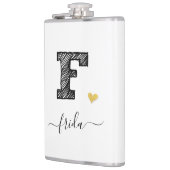 Retro Sketch Monogram Letter F, kolf Heupfles (Links)