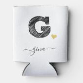 Retro Sketch Monogram Letter G, Koelbox Blikjeskoeler (Voorkant)