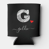 Retro Sketch Monogram Letter G, Koelbox Blikjeskoeler (Voorkant)