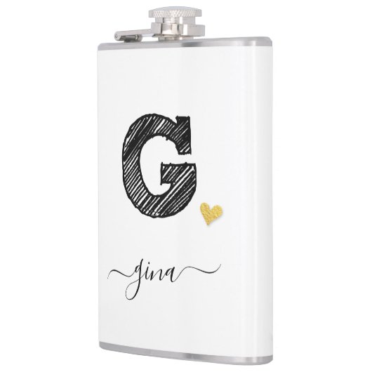 Retro Sketch Monogram Letter G, kolf Heupfles (Links)