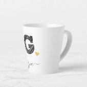 Retro Sketch Monogram Letter G, Latte Mok (Rechterhoek)
